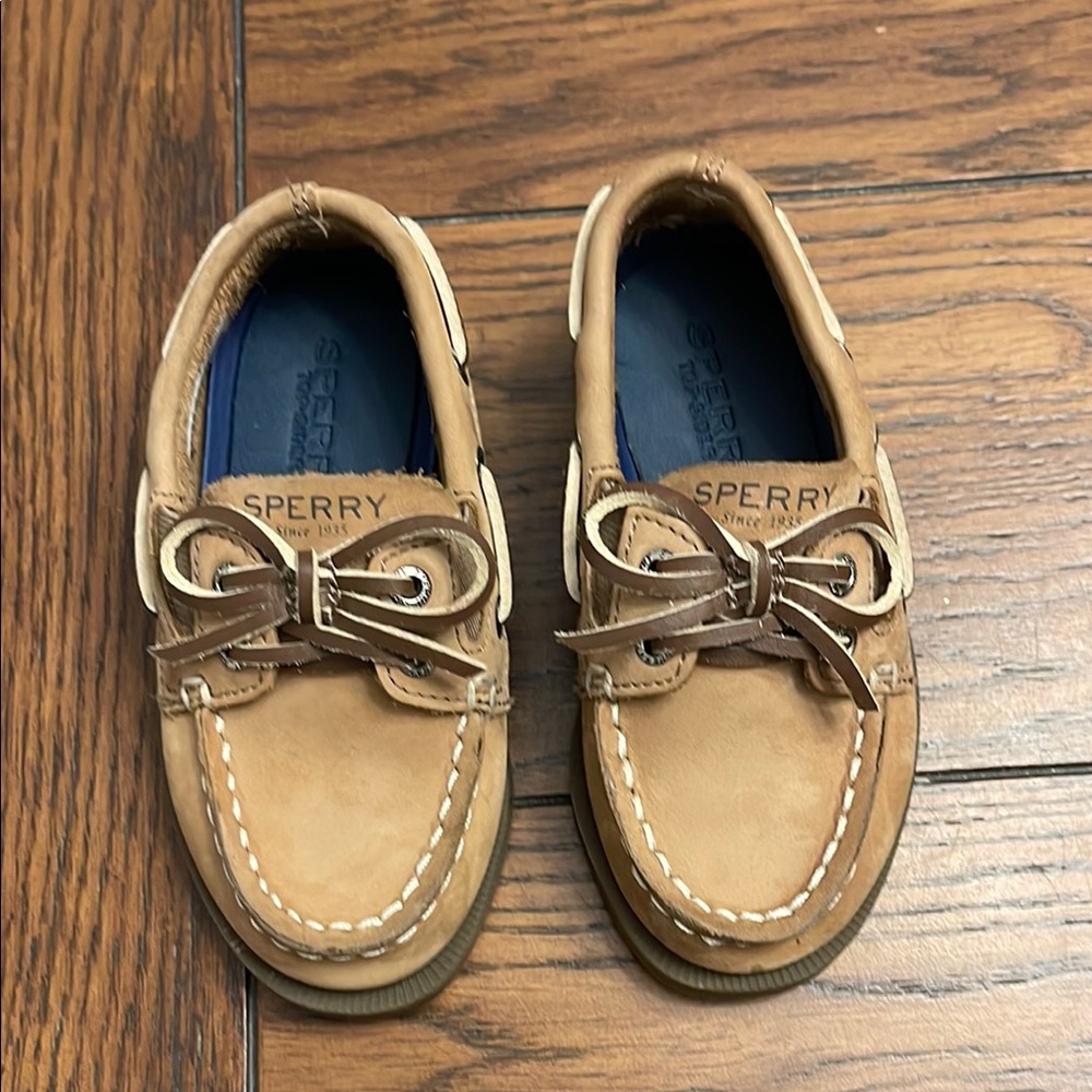 Sperry Tan Kids Moccasins